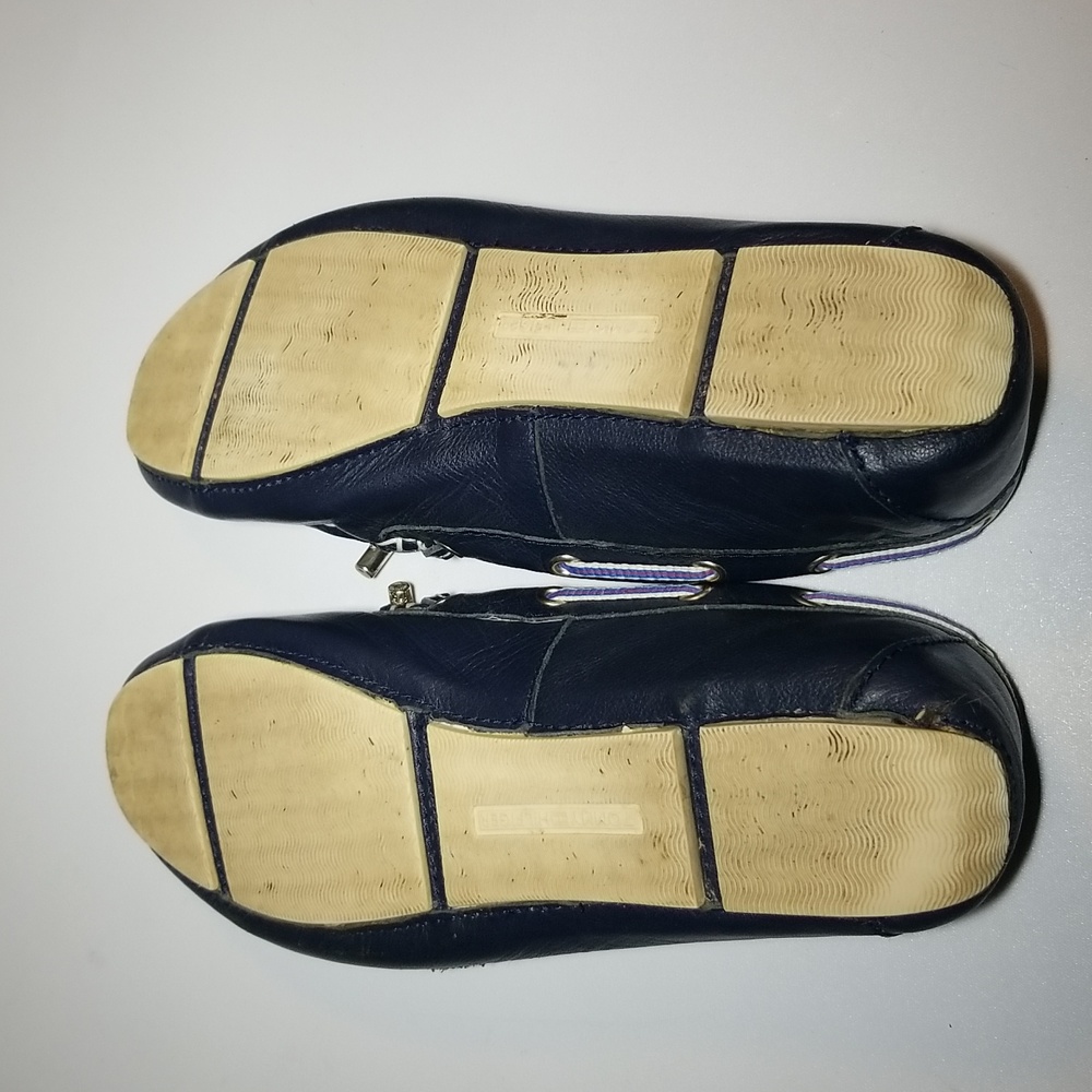 Leather flats,boat shoe,loafer,white blue. - Picture 8 of 10